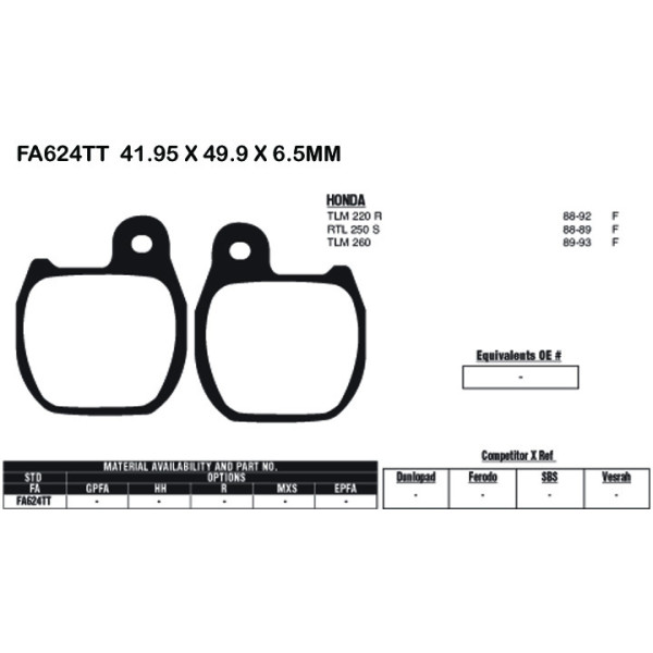 EBC EBC Brake Pads FA624TT